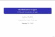 Mathematical Logics - 0. General introduction to logicdisi.unitn.it/~ldkr/ml2016/slides/intro.pdf · Mathematical Logics 0. General introduction to logic ... which are used by teachers