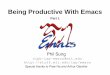 Being Productive With Emacs - Part 1 (PDF) - …web.psung.name/emacs/2007/emacs-slides-1.pdfBeing Productive With Emacs Part 1 Phil Sung ... Md Cd Mu , [SPC] ... From vi/vim Mx vipermode