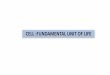 CELL FUNDAMENTAL UNIT OF LIFE - PARAM · PDF fileCell Organelles Cell shape Cell size ... structural and functional unit of living beings is called as cells. ... Why do cells have