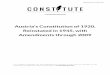 Austria's Constitution of 1920, Reinstated in 1945, with ... · PDF fileAustria's Constitution of 1920, Reinstated in 1945, with ... Chapter VI: Control of Public ... the Laender provided
