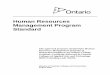 Human Resources Management Program · PDF filethroughout the project, ... vocational learning outcomes for this program to ensure that the Human Resources Management Program Standard