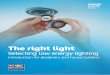 The right light - Energy Saving  · PDF fileThe right light introduction for designers and house builders Selecting low energy lighting Produced in association with