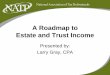 A Roadmap to Estate and Trust Income - An official website ... · PDF fileA Roadmap to Estate and Trust Income Presented by: Larry Gray, CPA. Introduction ... – TOD – POD – Transfer