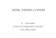 WDM, DWDM e CWDM - unipr.itgaem.tlc.unipr.it/gestione/userfiles/File/Cucinotta/WDM, DWDM e... · CF- A. Cucinotta 10 DWDM vs CWDM • Dense WDM optical systems require a thermoelectric