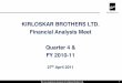 KIRLOSKAR BROTHERS LTD. Financial Analysts Meet … -10-11.pdf · KIRLOSKAR BROTHERS LTD. Financial Analysts Meet ... India by providing training to all ASCs. • Feedback report