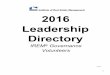 2016 Leadership Directory - IREM : Institute of Real ... Library/About IREM/pdfs/IREM Leadership...Leadership Directory IREM® Governance Volunteers 2/16/2016 . 2 Executive Committee