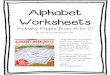 Alphabet Worksheets · PDF fileLetter Aa Activity Sheet Trace the letter Find the letter Color the pictures alligator ant Make a pattern apple astronaut ax V A a a g A a A Z abcdefg