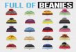 Full of beanies - The Australian Yarn · PDF fileSTYLES A1 - A5 Follow basic beanie pattern using these colours – Cast on using Colour 2. Ribbed Brim – Work in Colour 2. Stocking