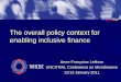 The overall policy context for enabling inclusive … overall policy context for enabling inclusive finance ... Kenya, Lesotho, Morocco, South Africa, Tanzania, Uganda ... facilities