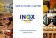 INOX LEISURE LIMITED - · PDF fileThis presentation and the following discussion may contain “forward looking statements” by Inox Leisure ... Company”) that are not historical