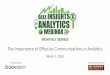 Data Insights and Analytics: The Importance of Effective Communications in Analytics
