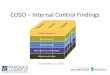 COSO – Internal Control Findings - Chapters Site · PDF fileCOSO – Internal Control Findings . ... accounting entries, capitalized line costs rather ... consignment as actual sales