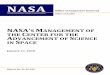 Final Report - IG-18-010 - NASA's Management of CASIS · PDF filerespect to crew utilization, between September 2013 and April 2017 CASIS was allocated 2,915 crew research hours on