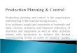 [PPT]Production Planning & Control - Chandigarh University School of... · Web viewProduction planning and control is the organization and planning of the manufacturing process. It