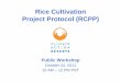 Rice Cultivation Project Protocol (RCPP) · PDF fileIntroduction to the Rice Cultivation Project Protocol (RCPP) Next steps ... Post-harvest rice straw ... threshold for a specific
