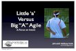 Little a versus Big A Agile - QAI QUEST intention or purpose Sunday, April 21, 13 14. ... •Collective Code Ownership ... Little a versus Big A Agile.key
