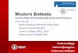 Modern Botnets - SysSec Project · PDF fileModern Botnets and the Rise of Automatically Generated Domains Joint work with Stefano Schiavoni (POLIMI & Google, MSc), ... only reveals
