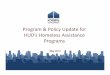 Program & Policy Update for HUD’s Homeless …wliha.org/sites/default/files/C2 2012 Homeless Conference...HUD’s Homeless Assistance Programs ... HMIS mandatory • Requires 