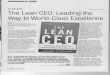 · PDF fileINNOVATION AT WORK BY THE BOOK The Lean CEO. REVIEW BY BAKER Leading the Way to World-Class Excellence Specs The Lean CEO: Leading the Way to