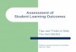 Assessment of Student Learning Outcomes - Chaffey · PDF file · 2010-02-02Assessment of Student Learning Outcomes Tips and Tricks to Help ... A method of tracking activity ... Other