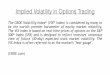 Implied Volatility in Options Trading - · PDF fileImplied Volatility in Options Trading The CBOE Volatility Index® (VIX® Index) is considered by many to be the world's premier barometer