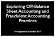 Exploring Off-Balance Sheet Accounting - New Learner Off-Balance... · •A bank may have substantial sums in off-balance sheet accounts, ... • recording a temporary exchange of