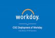CSC Deployment of Workday - DXC Technology · PDF fileKey Questions We’ve Been Asked and Are Trying to Answer Today What were your considerations in selecting Workday’s Human Capital
