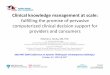 fulfilling the promise of pervasive computerized clinical ... · PDF filefulfilling the promise of pervasive computerized clinical decision support for ... Clinical Knowledge Management