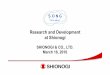 Research and Development at Shionogi - シオノギ製薬 ... Our Plans and Accomplishments in FY2015 Continue to conduct highly innovative drug discovery and enrich the drug discovery