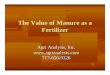 The Value of Manure as a Fertilizer - Agri Analysis · PDF fileThe Value of Manure as a Fertilizer ... of poultry manure (broilers and layers) assayed for calcium content at Agri Analysis,