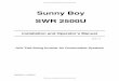 Sunny Boy SWR 2500U - Wholesale Solar pdf folder/SMA SB2500U...Sunny Boy SWR 2500U ... 2.3.2 Connection to Electric al Utility Grid.....16 3 Commissioning 