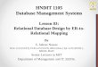 HNDIT 1105 Database Management Systems - sabraz 03, 2016 · HNDIT 1105 Database Management Systems ... DBMS By: S.Sabraz Nawaz 2. ER ... PROJECT in the relational schema corresponding
