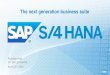 The next generation business suite - · PDF fileThe next generation business suite Rudolph Hois ... Only one extractor to BW if in place ... Extraction to SAP BW* Generic SAP BI clients