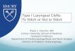 Type I Laryngeal Clefts: To Stitch or Not to Stitch I Laryngeal Clefts...Type I Laryngeal Clefts: To Stitch or Not to Stitch Paula J. Harmon, MD Emory University School of Medicine