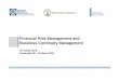 Financial Risk Management and Business Continuity ... -  · PDF fileFinancial Risk Management and Business Continuity Management Christoph Stute Guatemala 28 – 29 March 2012