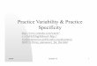 Practice Variability & Practice Specificitydmillsla/courses/motorlearning/... · 5/5/08 Chapter 15 3 PRACTICE VARIABILITY Refers to the variety of movement and context characteristics
