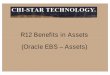 R12 Benefits in Assets - Chi-Star · PDF fileR12 Benefits in Assets SM (Oracle EBS – Assets) SM High-Level Overview ... Assign the new Subledger Accounting Method to the Ledger in