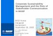 Corporate Sustainability Management and the Role of ... · PDF fileCorporate Sustainability Management and the Role of ... CSM at BASF - Business Principles ... • Shortens the coating
