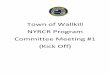 Town of Wallkill NYRCR Program Committee Meeting #1 · PDF fileTown of Wallkill NYRCR Program Committee Meeting #1 ... Identify committee members for Critical Asset Inventory ... –
