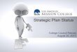 Strategic Plan Status - Los Angeles Mission College Plan... ·  · 2011-09-05Strategic Plan Status College Council Retreat ... Strategic Plan 2010 –2011 Assessment ... Strategic