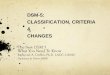 DSM-5: CLASSIFICATION, CRITERIA CHANGES - … · DSM-5: CLASSIFICATION, CRITERIA & CHANGES ... disorder for DSM-5 to help more accurately ... potential over-diagnosis and overtreatment