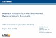 Potential Resources of Unconventional Hydrocarbons in …. Rodolfo Guzmán... · Gas hydrates potential in Colombia is estimated at approximately 400 Tcf gas in place ... development