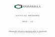 ANNUAL REPORT 2011 – 12 Manali Petrochemicals Limited · ANNUAL REPORT 2011 – 12 Manali Petrochemicals Limited ... State Bank of Hyderabad State Bank of Patiala ... held strategic