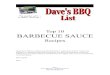Top 10 Barbecue Sauce Recipes - Dave's BBQ Listdavesbbqlist.com/Top10BarbecueSauceRecipes.pdf · Top 10 BARBECUE SAUCE Recipes Enjoy these barbecue recipes and take the liberty to