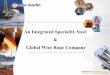 An Integrated Speciality Steel Global Wire Rope … Integrated Speciality Steel & Global Wire Rope Company STRENGTH THROUGH INTEGRATION Business Profile Note: Turnover reported above