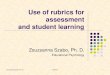 Use of rubrics for classroom assessment - Rensselaer ...provost.rpi.edu/sites/default/files/RUBRICS.pdfZsuzsanna Szabo, Ph. D. Rubrics 1 Use of rubrics for assessment and student learning