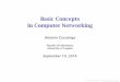 Basic Concepts In Computer Networking - USI Informatics · Basic Concepts In Computer Networking Antonio Carzaniga Faculty of Informatics ... Taxonomy of Networks communication network