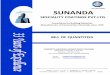 SUNANDA - sunandaglobal.com Sunanda Speciality Coatings Pvt. Ltd. SUNANDA SPECIALITY COATINGS PVT. LTD AN ISO 9001:2008 COMPANY Sr. No Description of Works Qty Per Rate Rs. Amount