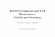 HAND Peripheral and CSF Biomarkers: Pitfalls and Promises · HAND Peripheral and CSF Biomarkers: Pitfalls and Promises BJ Brew and T Burdo October 26, 2016