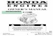 OWNER'S MANUAL GlOO - American Honda Motor …cdn.powerequipment.honda.com/engines/pdf/manuals/31ZG0623.pdf · OWNER'S MANUAL GlOO ... Review the instructions provided with the equipment